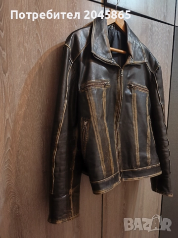 продавам мъжко кожено яке, снимка 2 - Якета - 52147860