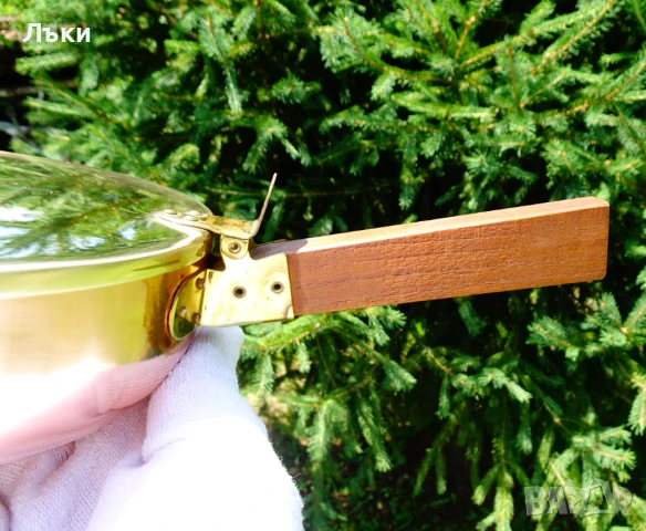 Меден съд за трохи,меден тиган с капак. , снимка 7 - Антикварни и старинни предмети - 50774355