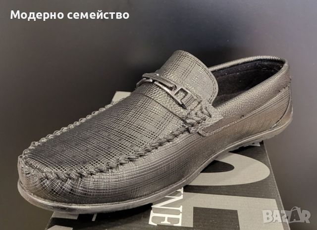 Мъжки официални обувки мокасини в черно , снимка 2 - Мокасини - 45666268