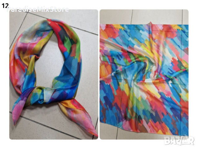 Красив дамски шал в различни принтове 70/70см, 100% памук , снимка 12 - Шалове - 44995639