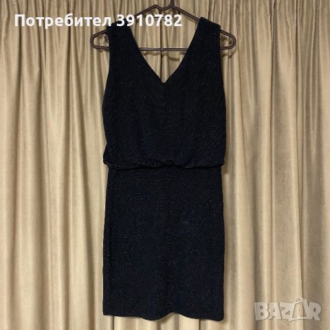 Черна блестяща рокля, М, снимка 1 - Рокли - 45079021