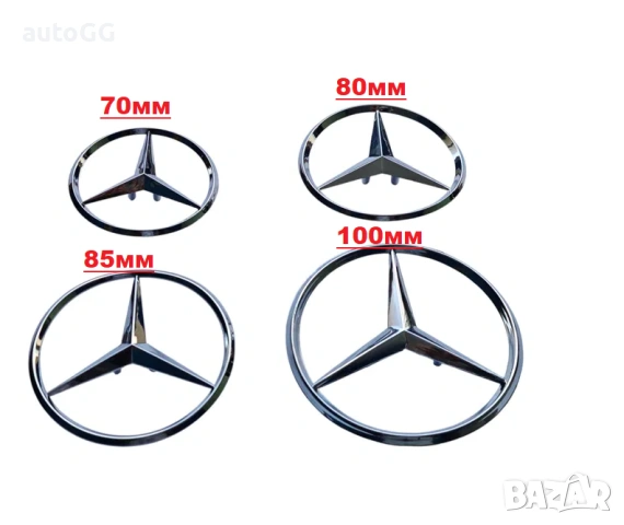 Задна емблема Мерцедес/Mercedes-А/B/C/E/S 190/123/124-ka 