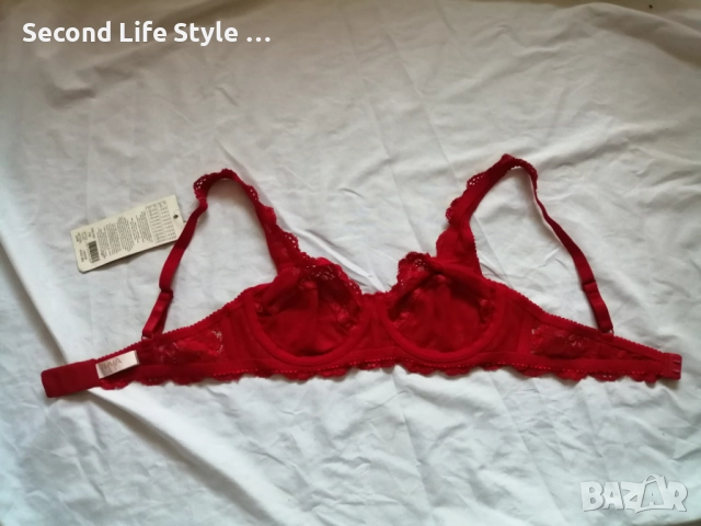 75B нов червен дантелен сутиен , снимка 10 - Бельо - 52921968