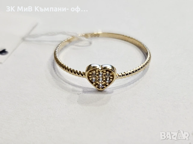 Златен пръстен 0.68гр 07101-25, снимка 2 - Пръстени - 53409613