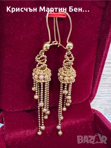 Златни Обеци Проба 916/22карата 9,45гр., снимка 3 - Обеци - 53912811