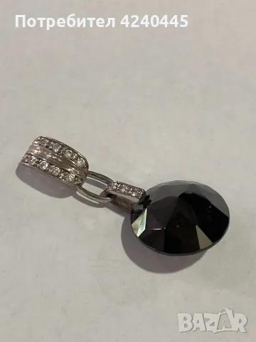 Сребърна висулка с оникс, снимка 2 - Колиета, медальони, синджири - 50301112