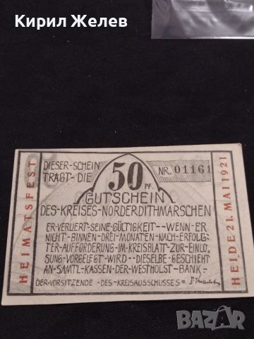 Банкнота НОТГЕЛД 50 хелер 1921г. Германия перфектно състояние за КОЛЕКЦИОНЕРИ 45118, снимка 8 - Нумизматика и бонистика - 45525068