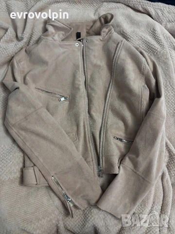 Велурено яке бледо розово, снимка 1