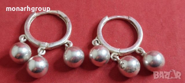 Сребърни обеци, снимка 2 - Обеци - 43678991