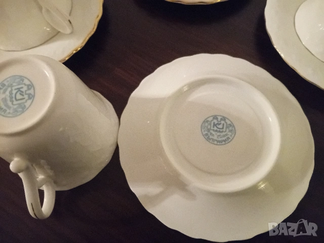 Комплект 5 бр чаши за кафе костен порцелан, снимка 4 - Антикварни и старинни предмети - 53851411
