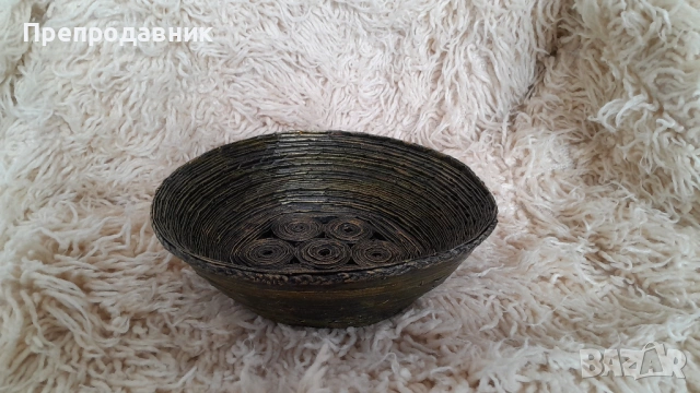 Уникална ръчно изработена фруктиера от вестникарска хартия, снимка 8 - Декорация за дома - 54080467