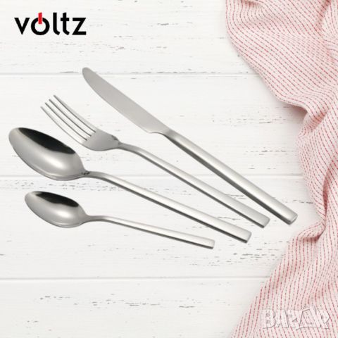 Прибори 24ч.Voltz OV51512A24, неръждаема стомана, сребърен/златен/черен, снимка 1 - Прибори за хранене, готвене и сервиране - 45130094