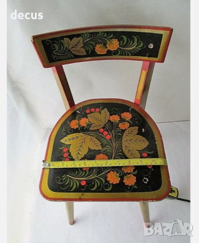 Оригинален съветски ръчно изработен детски стол, винтидж, снимка 4 - Антикварни и старинни предмети - 51456717