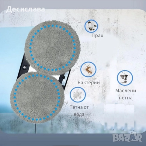 Интелигентен робот за почистване на прозорци с двойни въртящи се падове и вакуум 2800Pa, снимка 4 - Прахосмукачки - 52888024