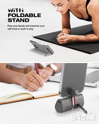 Нова Преносима батерия 5000mAh с бързо зареждане и стойка за iPhone Айфон Power Bank, снимка 4 - Външни батерии - 51668560