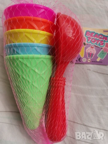 Играчка Пластмасови фунийки за сладолед и лъжица за сладолед , снимка 2 - Други - 51031284