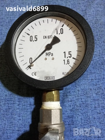 Манометър със спирателен кран комплект , снимка 3 - Резервни части за машини - 53650443