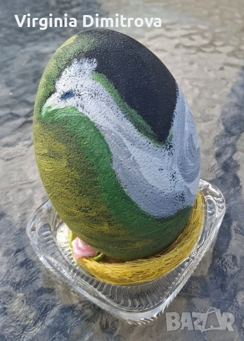 Рисувани яйца от Ему ибукет от паунови пера, снимка 5 - Декорация за дома - 54091195