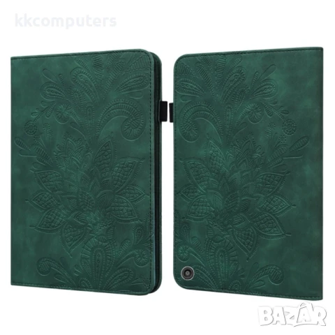 Amazon Kindle Fire HD 10 2021 / HD 10 Plus 2021 Flower Кожен Калъф и Протектор, снимка 4 - Калъфи, кейсове - 50977546
