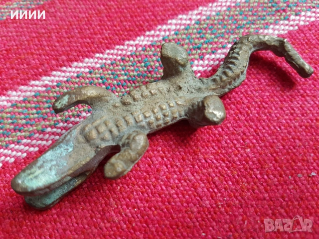 Бронзова пластика статуетка Кроко, снимка 2 - Антикварни и старинни предмети - 53889913