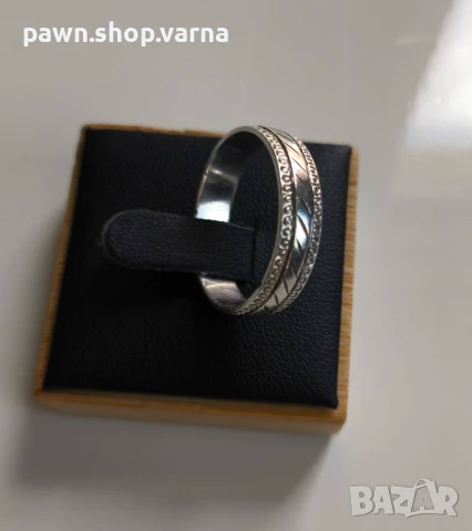 Ново сребърно пръстенче – 925 проба, лазерно клеймо, снимка 1