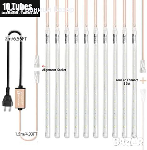 Нови 480 LED Коледни Външни Светлини Метеоритен Дъжд 7.6м Украса двор градина, снимка 6 - Други - 45623897