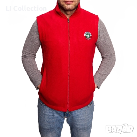 Мъжки поларен елек - черен, зелен , червен