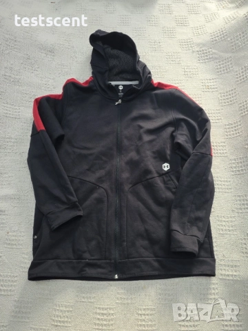 Under Armour мъжки суичър с цип и качулка – XL – Черен с червени детайли black red, снимка 5 - Суичъри - 52969789
