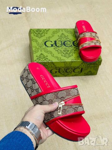 ✨🤩Gucci дамски комплекти чехли и чанти🤩✨, снимка 3 - Чехли - 45602451