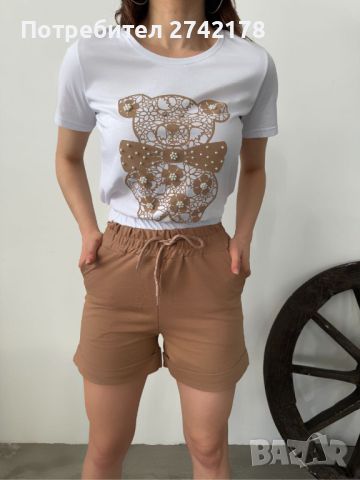 Дамски комплект  Тениска с къси панталони, снимка 7 - Комплекти - 45578928