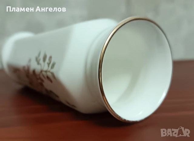 Стар български костен порцелан - ваза, снимка 8 - Антикварни и старинни предмети - 52070044