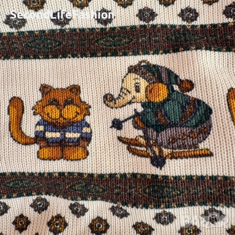 Винтидж мъжки пуловер Pierre Cardin Paris, размер XL с уникален мотив на животни, снимка 10 - Суичъри - 53683599