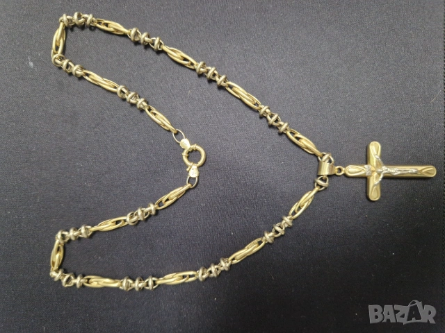 Златен синджир с кръст 24 грама 585