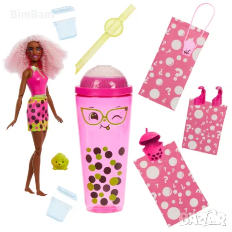 Оригинална ароматизирана кукла в чаша Barbie® Pop Reveal™ Berry Bubble Tea Series, снимка 8 - Кукли - 48267385