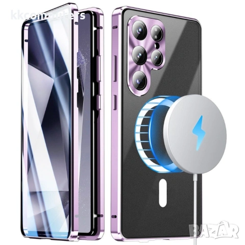 Магнитен калъф за Samsung Galaxy S26 Ultra с метална рамка и закалено стъкло, включен протектор – 5 , снимка 3 - Резервни части за телефони - 53680979