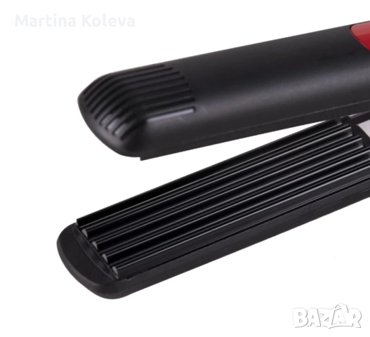 Преса за коса Rosberg, въпнообразна плоча, черно/ червено, 2 ГОДИНИ ГАРАНЦИЯ