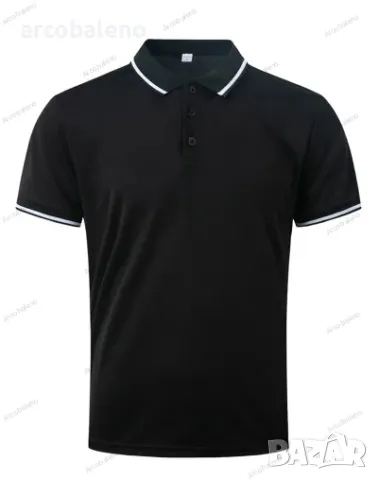 Мъжка модна спортна поло блуза с копчета и оребрена яка с ревери, 8цвята , снимка 4 - Блузи - 50182336