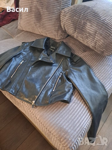 Дамско кожено яке размер S, снимка 2 - Якета - 53642462