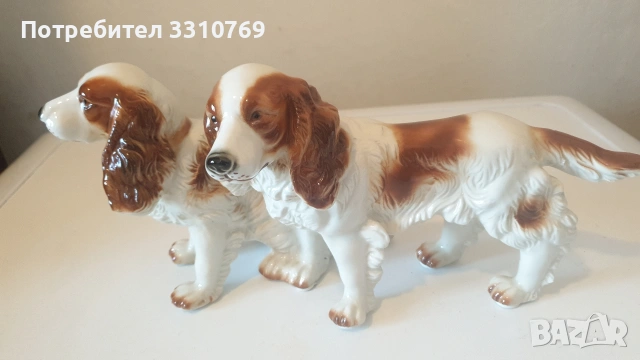 Рядки находки- красиви антикварни порцеланови статуетки на ловни кучета"Кокер шпаньол"., снимка 7 - Статуетки - 53315192