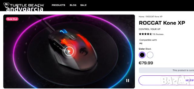 Roccat Kone XP, 19000 DPI, Оптична, 15 бутона, AIMO RGB подсветка чисто нова 4D Krystal Scroll Wheel, снимка 3 - Клавиатури и мишки - 46447178