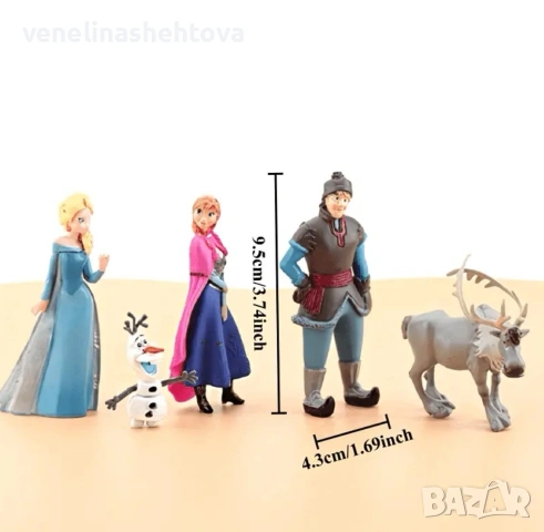 Комплект 5 броя фигурки Елза Анна Олаф за декорация на торта , снимка 4 - Други - 54094984