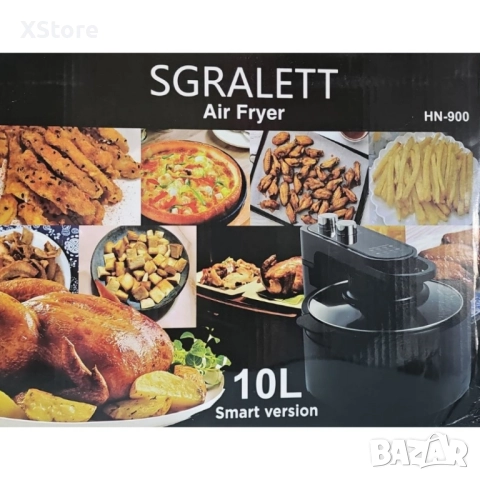 Еър Фрайър SGRALETT HN-900/ AirFryer – Интелигентно и здравословно готвене с 10L капацитет, снимка 2 - Фритюрници - 52436257