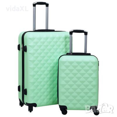 vidaXL Комплект твърди куфари с колелца, 2 бр, мента, ABS(SKU:92430