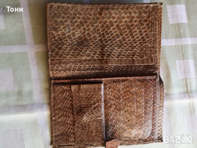 ретро пртфейл от змийска кожа - кобра, снимка 2 - Портфейли, портмонета - 50242716