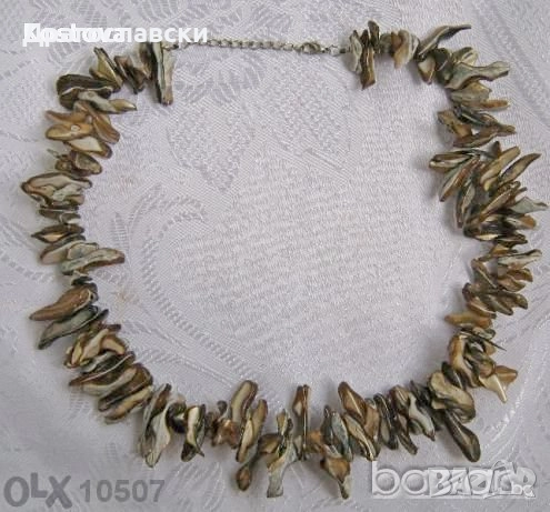 зелен гердан от ръчно стъкло, броеница стара, гердан, перли, обеца, обици, стойка, снимка 15 - Други - 47839005