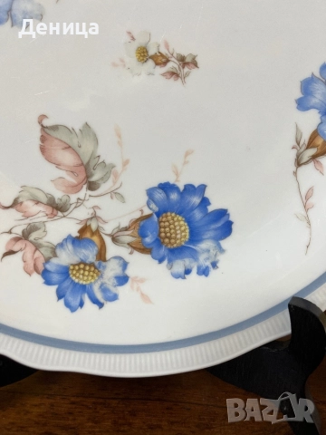 Schumann и любима декорация💙 Слонова кост, двоен син кант, а помежду им нежен релеф , снимка 12 - Сервизи - 51638056