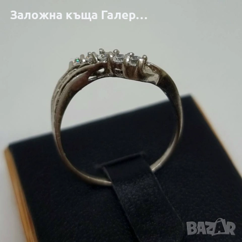 Сребърен пръстен с фианити – 925 проба, снимка 4 - Пръстени - 54214433