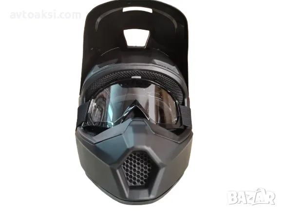 Каска Крос Мотор/Скутер/Бъги/Вело/АТВ три цвята с Очила, снимка 3 - Аксесоари и консумативи - 50409142