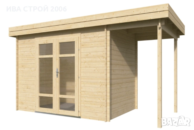  Компактна дървена градинска барака 5 m², снимка 2 - Градински мебели, декорация  - 53889674