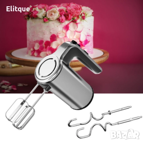 Миксер Voltz Premium , 500W, 5 скорости, Турбо, Аксесоари, Инокс, 2 ГОДИНИ ГАРАНЦИЯ, снимка 4 - Миксери - 52870919